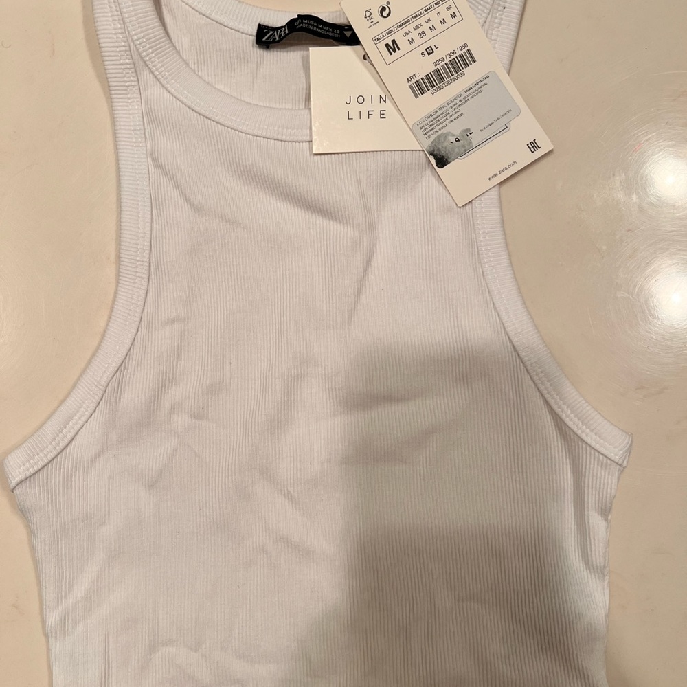 White Zara crop top